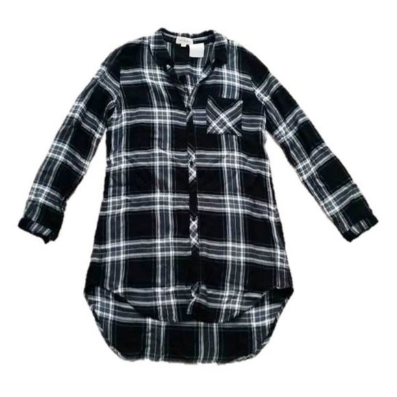 CLOTH & STONE Anthropologie Plaid Flannel HIPSTER Shirt Dress ( S ) - Picture 1 of 1